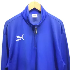 (^w^)b PUMA プーマ トラックジャケット ハーフジップ ジャージ スポーツ SPORTS スポーツミックス ダンス DANCE 練習 部活 クラブ活動 80s 90s ヴィンテージ ビンテージ 古着 ブルー 青 メンズ サイズEXTRA