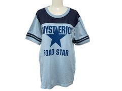 HYSTERIC GLAMOUR ヒステリックグラマー 半袖リンガーTシャツ 2CT-4900 フリーサイズ スターモチーフ ブルー ネイビー 美品 中古 4b001846