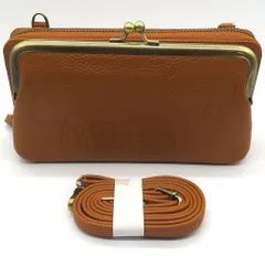 【中古】バッグ キャメル 本革がま口ポシェット 「PEANUTS(SNOOPY)」