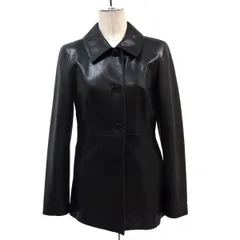 ☆アニエスベー ヴィンテージ ダブル レザーコート ジャケット 黒 フランス製 ☆アニエスベー ヴィンテージ ダブル レザーコート ジャケット