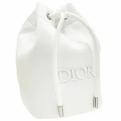 ディオール ポーチ ノベルティ ロゴ 巾着ポーチ リヨセル ホワイト 白 DIOR 化粧ポーチ コスメポーチ コスメティックポーチ マルチポーチ バッグインバッグ 小物入れ ブランド小物 美品 C.Dior【中古】