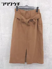 ◇ ◎ Mila Owen ミラ オーウェン ベルト付 膝丈 タイト スカート サイズ1 ブラウン レディース 【中古】 【1002801018863】