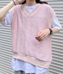 【Chikashitsu＋SELECT】cropped summer knit vest