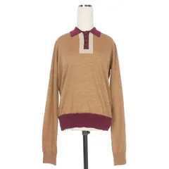 メゾンマルジェラ 4 Maison Margiela 4 21AW カラーブロック ニットポロシャツ 長袖 L ブラウン 茶 S51GL0032 国内正規