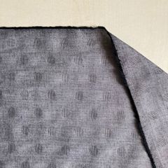 訳あり　綿100％　ドット柄シャツ地　カット生地　2m　グレー