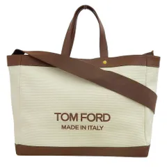 超美品 トムフォード TOM FORD 2021年商品 T SCREW レザー キャンバス 2way ショルダー トート ハンドバッグ S レディー ほぼ未使用 定価145000円