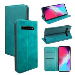S10 ケース 手帳型 対応 SC-03L/SCV41 ケース 手帳型 Galaxy カバー PUレザー カード収納 財布型 耐衝撃 ケース マグネット スタンド機能付き 5色 (ギャラクシーS10 ケース 手帳型) (グリーン)