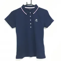 ★値下げ★【超美品】キャロウェイ 半袖ポロシャツ ネイビー×ピンク ロゴ刺しゅう 袖ワッペン レディース L ゴルフウェア Callaway