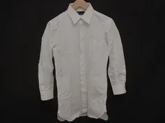 ■美品■ dunhill ダンヒル コットン×麻 長袖 Yシャツ ブラウス トップス 洋服 メンズ ホワイト系 DH1243