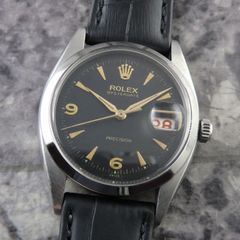 ロレックス オイスターデイト Ref.6494 1954年製 ブラック ROLEX アンティーク ヴィンテージ時計 1954年製 赤黒カレンダー