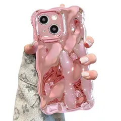 UEEBAI ケース 対応 iPhone 15 Plus 6.7 inch 用の ケース ウェーブデザイン スマホカバー 可愛い おしゃれケース カラフルケース TPUカバー カーリーウェーブケース 軽量 薄型 グリッター 光沢カバー 耐衝撃ケース 人気