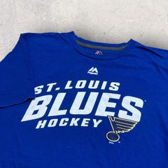 US古着 Majestic ST.Louis Blues セントルイス ブルース ホッケー Tシャツ L ブルー