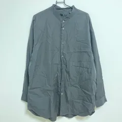 【224498】UNIQLO ユニクロ  スーピマコットンオーバーサイズスタンドカラーシャツ　+J　長袖　コットン100％　XL メンズ  ・ ダークグレー