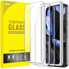 ガイド枠付き 強化ガラス製 液晶保護フィルム Pro用 指紋認証対応 9 9 HDクリア Pixel Pixel / 3枚セット Google JETech