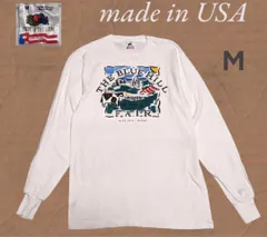 USA製古着　フルーツオブザルーム長袖ＴシャツMホワイトロンTシャツ swh0547