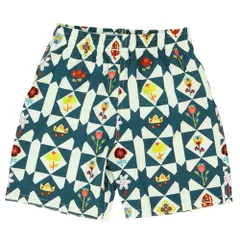 ☆ フラワーｘブルー ☆ 140cm ☆ キッズ水着 サーフパンツ mms908 サーフパンツ キッズ ハーフパンツ ショートパンツ キッズ 水着 2タイプ 水陸両用 女の子 女児 男の子 男児 通気性 ポケット 裏地あり 動きやすい ユニセックス