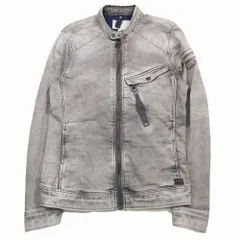 G STAR RAW ジースターロウ デニム シングル ライダース ジャケット ブルゾン 上着 サイズS グレー メンズ 【中古】