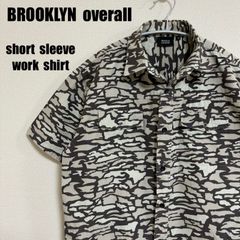 ブルックリンオーバーオール ワークシャツ BROOKLYN overall 半袖シャツ ワークウェア メンズ Mサイズ 迷彩柄 ストリート アメカジ