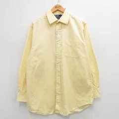 XL/古着 ラルフローレン 長袖 ブランド シャツ メンズ 90s CURHAM ロング丈 コットン 黄 イエロー 24jan23 中古 トップス