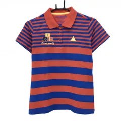 【超美品】ルコックゴルフ 半袖ポロシャツ レッド×ブルー ボーダー  レディース L ゴルフウェア le coq sportif