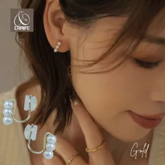 痛くない イヤリング 3連 パール 金属アレルギー対応 18K ニッケルフリー レディース 大人 かわいい エレガント ジュエリー ピアスに見える ゴールド 両耳用 送料無料 プチプライス高見え CRAIFE