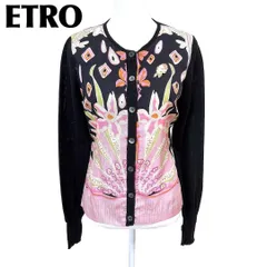 大きいサイズ46 エトロ ニットカーディガン　花柄　ペイズリー柄 大きいサイズ46 エトロ ニットカーディガン 花柄 ペイズリー柄