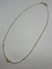 淡水パール　ネックレス 約42cm k18 留め具