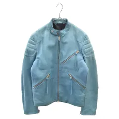 Acne Studios (アクネ スティディオス) OLIVER レザー シングルライダースジャケット ブルーのサムネイル