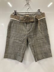 nj486●LADY　LUCK　LUCA●レディラックルカ●ベルト付き●グレンチェック●ハーフパンツ●size36●グレー
