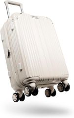 [EXCITECH Biz] 【現役客室乗務員監修】スーツケース キャリーケース 拡張機能 ストッパー付き 超軽量【日本企業企画】Lサイズ 97L キャリーバッグ 旅行 ビジネス 出張 6～8泊 アイボリー