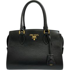 【PRADA/プラダ】1BA164  2WAY ショルダーバッグ ハンドバッグ レザー ブラック/ゴールド金具 レディース 【中古】【真子質店】【BL】