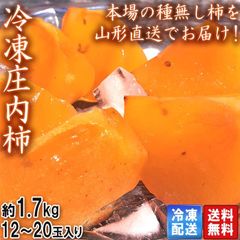 【1～3週間以内出荷】産地直送 庄内柿 シャーベット 約1.7kg 12～20玉 山形県産 特産品のたねなし柿！優しい甘みのフルーツアイス
