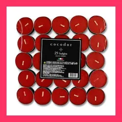 【スタッフおすすめ！】COCODOR ココドール ティーライト キャンドル 25個入り ブラックチェリー(Black Cherry) 約3-5時間持続 イタリア製キャンドル - プレゼント 女性 誕生日 記念日 線香 贈り物 ギフト 人気