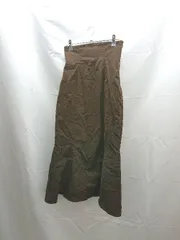 ◇ natural couture ウエストゴム　サイドジップ　スリット ロング丈 タイト スカート サイズS ブラウン系 レディース E  【1303090020699】