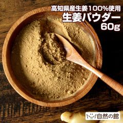 【自然の館】ジンジャーパウダー60g 高知県産生姜100%使用 生姜パウダー 国産 料理や飲み物に入れるだけ