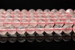 ローズクォーツ 128面カット 8mm １連（約38cm） パワーストーン 天然石 _R838