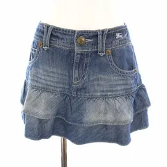 バーバリーブルーレーベル BURBERRY BLUE LABEL ティアード スカート ミニ デニム 24 ブルー FX526-360-30 /YM