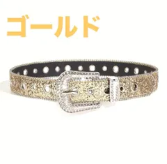 ベルト キラキラ　ラメ　 ウエスタン スタッズ　ラインストーン　ゴールド　金