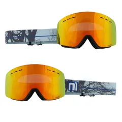 Color:24モデルForestWhite/RD ＮＮＯＵＭ（ノアム） スキー ゴーグル メンズ レディース メガネ 眼鏡対応 曇り止加工 紫外線カット NN22FFGG03M/B ASIAN FIT 収納袋付き 〔SAG〕 (ForestWhite/RD)