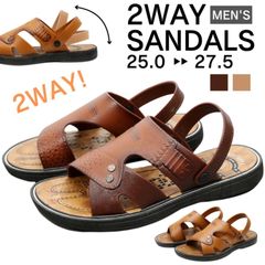 サンダル メンズ 2way ビーチサンダル スリッパ スポーツサンダル カジュアル レトロ調 歩きやすい ブラウン