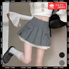 ボックスプリーツスカート ミニスカート 夏 レディース ハイウエスト ショート丈スカート インナーパンツ付き Aラインスカート 裾レース ボリューム 細見え スカート キュロットスカート 膝上丈 ミニスカート フレアスカート 通学 CH98AWEI-001