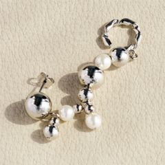 【amplis / アンプリス】mirror earcuff & pierce -Silver-  /  ピアス イヤーカフ シルバー