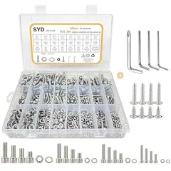 【在庫処分】Senyard 錆びない ボルト ナット セット M6 M5 M4 M3 六角穴付き 528pcs ステンレス ネジ ワッシャー 六角レンチ収納ケース付き