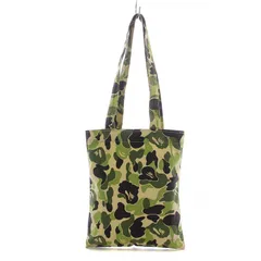 アベイシングエイプ A BATHING APE トートバッグ ハンド ミニ ロゴ 総柄 迷彩 カモフラ オープン開閉 キャンバス 緑 グリーン /AQ ■GY11のサムネイル