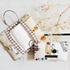 キーホルダーみたいなポケットティッシュケース　パン屋ねこ&サラリーマンねこ　花粉症　プレゼント　お子様や男性にもオススメ