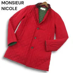 MONSIEUR NICOLE ムッシュ ニコル 秋冬 ウール混★ 中綿 キルティング コート ジャケット Sz.48 メンズ