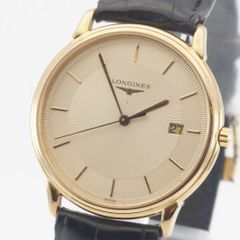 稼動品 ロンジン LONGINES Les Grandes Classiques L4.677.2 クオーツ ゴールド文字盤 メンズ腕時計 スイス製