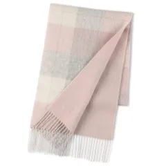 [Elensia] エレンシア カシミヤブレンド リバーシブル マフラー レディース メンズ UVカット98%以上 チェック 30×186cm 160g ピンク [ピンク]
