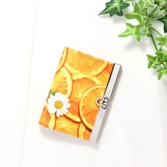 【ora】25枚収納可能★ 直線口金の名刺入れ・カードケース オレンジ 受注生産 14日以内に発送