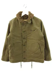 Houston ヒューストン U.S.N. ミリタリー ジャケット サイズ40 □HOUSTON ヒューストン□N-1 デッキ ジャケット□40 カーキ